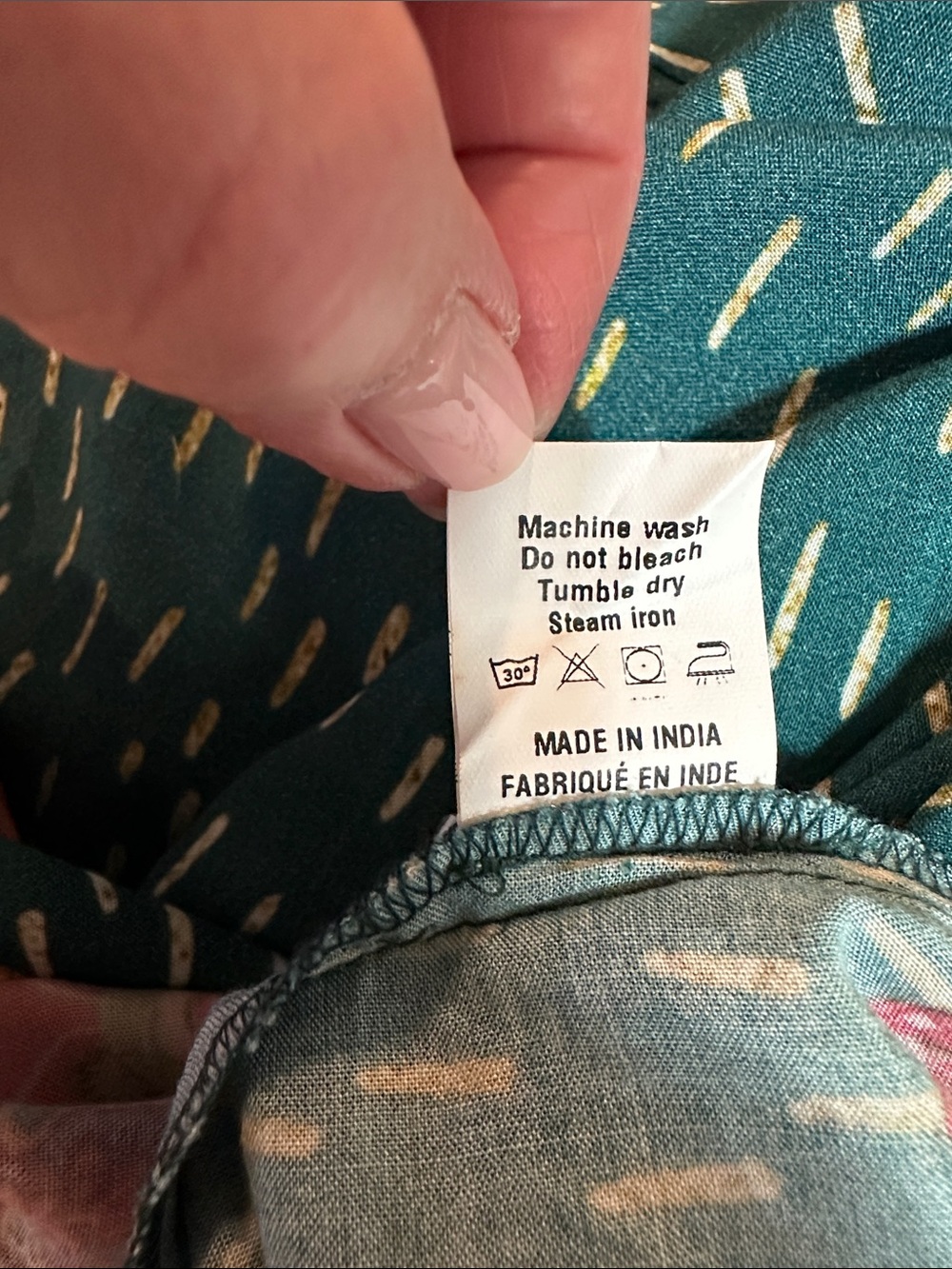 Anthropologie BL^NK London Boho Floral Midi Dress One Size Teal Smocked Waist - Picture 8 of 12